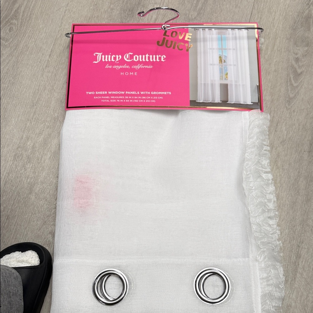 Juicy Couture White Sheer Window Panels with Grommets